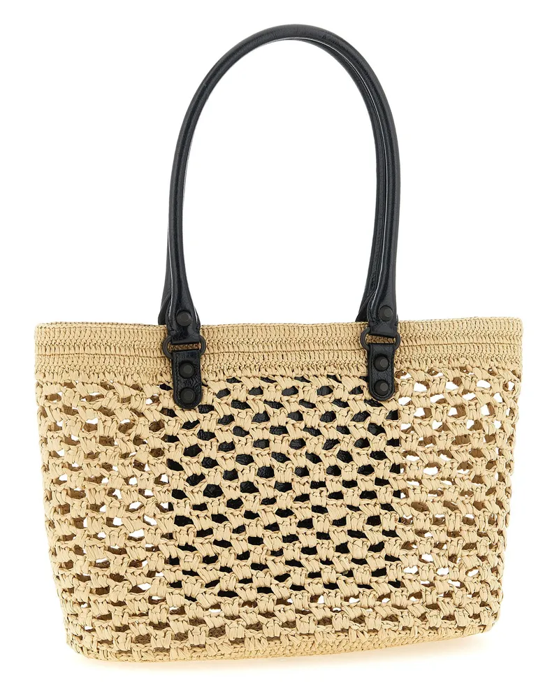 Balenciaga Le City Raffia Shoulder Bag — Neutral Neutral