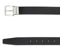 Men's Black Leather Reversible Belt F0002 Vitello Cinture