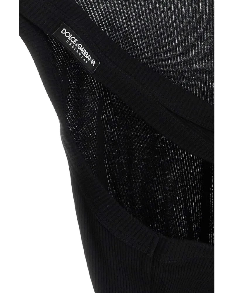 Dolce & Gabbana Ribbed Cotton Tank Top — Black Black