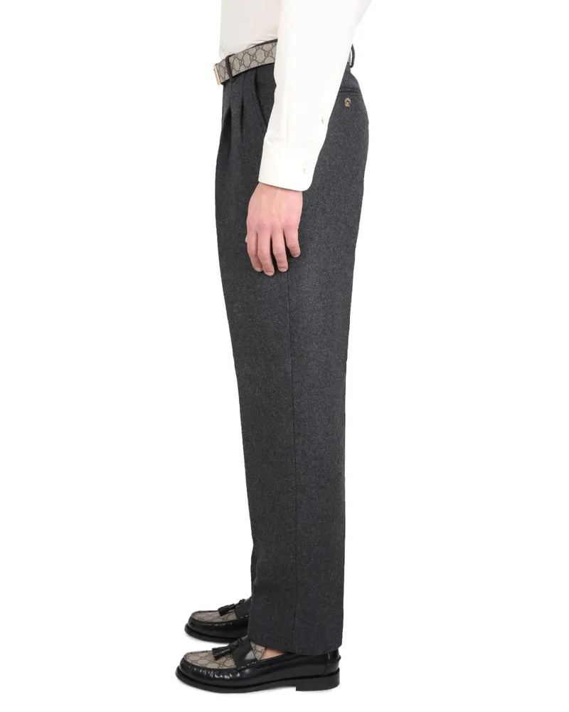 Gucci Wool-Cashmere Blend Trousers — Gray Gray