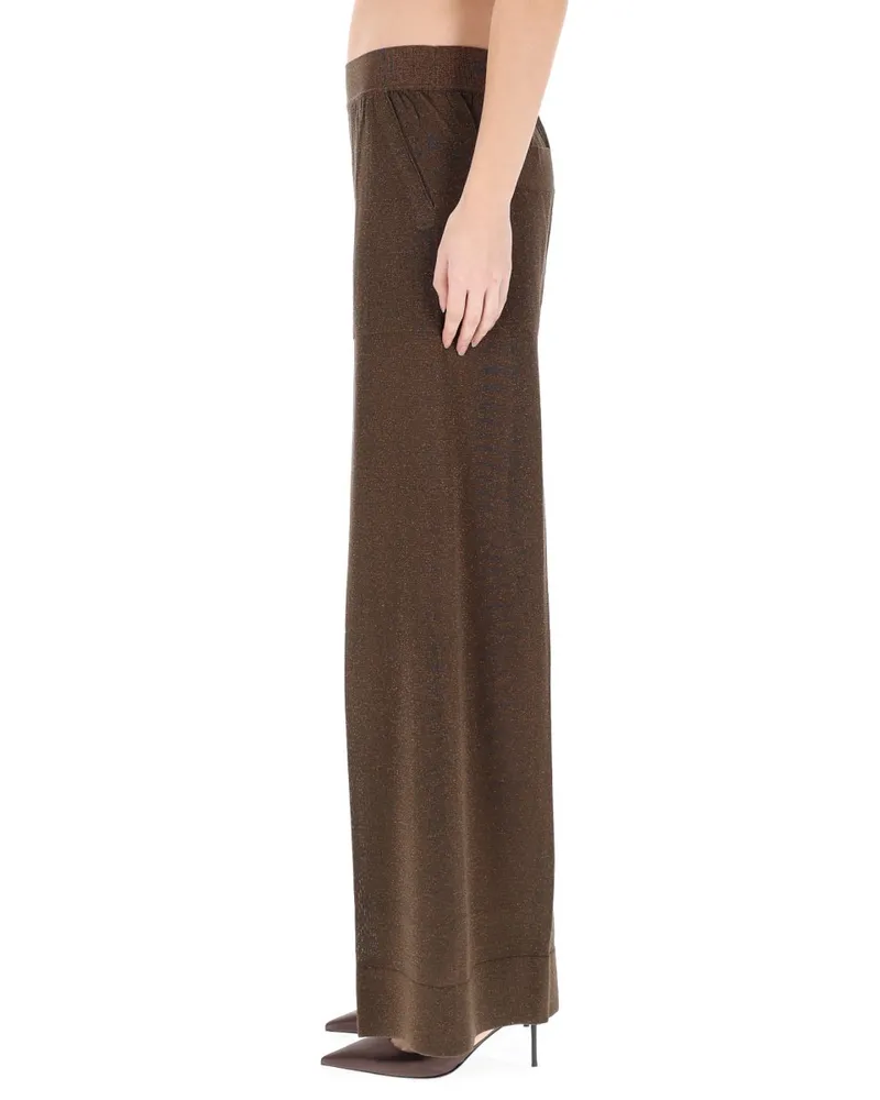Circus Hotel Tailored Viscose Trousers — Brown Brown