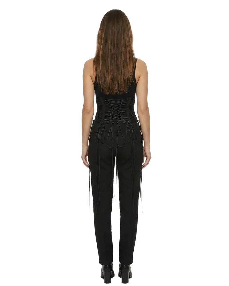 Dolce & Gabbana Women's Black Lambskin High-Waist Belt Black