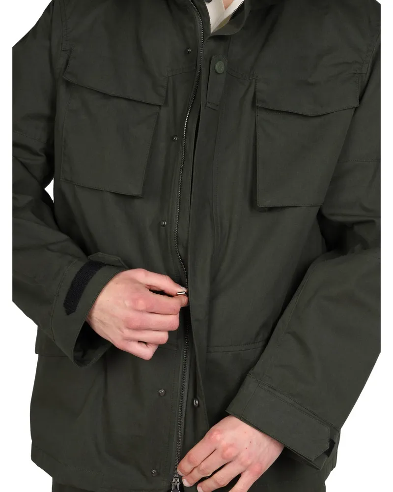 LARDINI Double Fabric Cotton-Nylon Jacket — Green Green