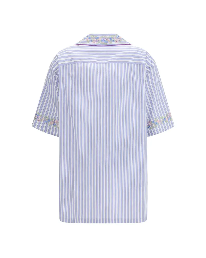 Dolce & Gabbana Women's Blue Cotton Shortsleeve Shirt Blue
