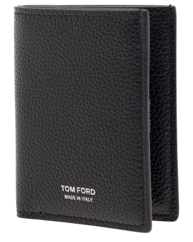 Tom Ford Men's Card Holder Black Grained Leather Calf Accessory Black