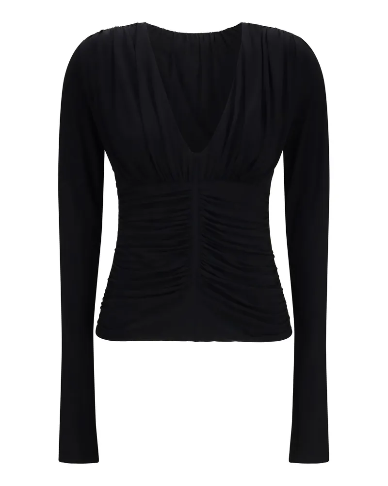 Max Mara Women's Long-Sleeved Top Beato Black Viscose Jersey Tops Black