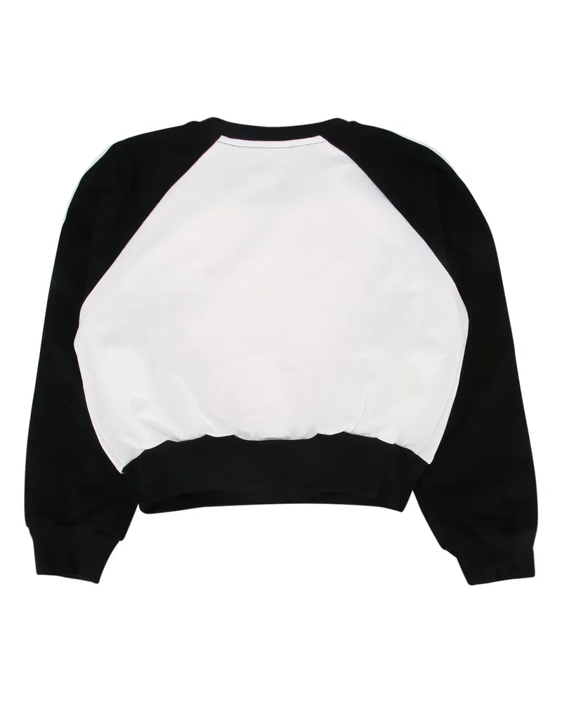 Twin-Set Striped Color-Block Sweatshirt — Black Black