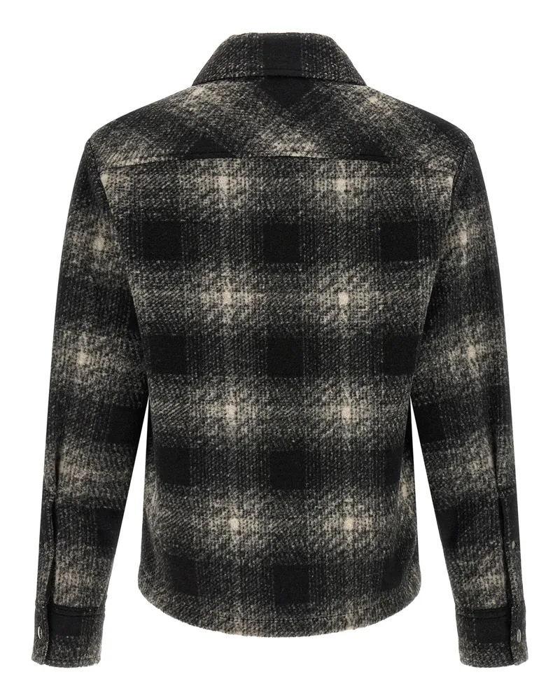 Moncler Checkered Wool-Blend Jacket — Gray Gray