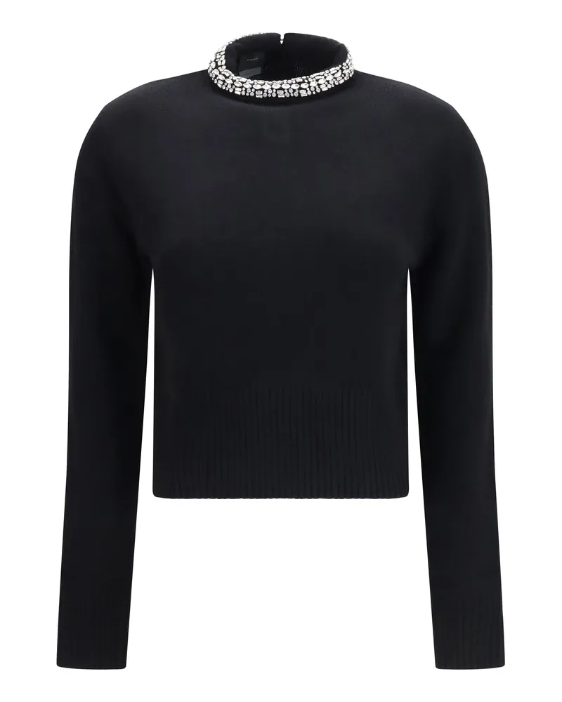 Pinko Women's Wool Sweater Berlino Black Limousine (ovis Aries Black