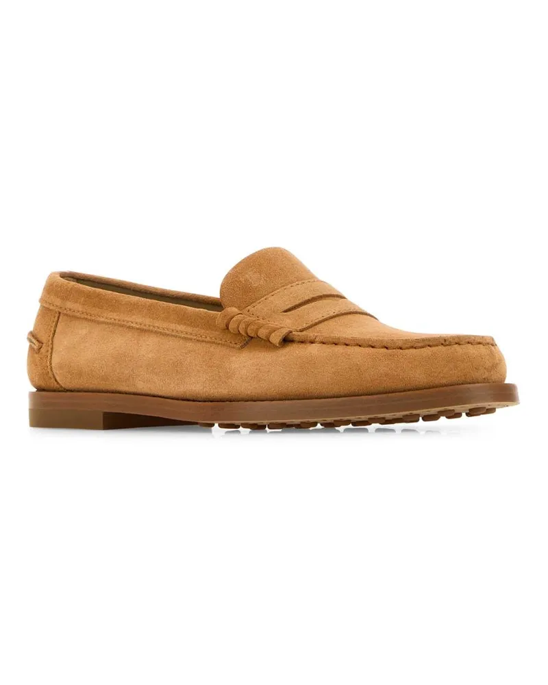 TOD'S Women's Camel Suede Loafers Cuoio Mocassini Camel