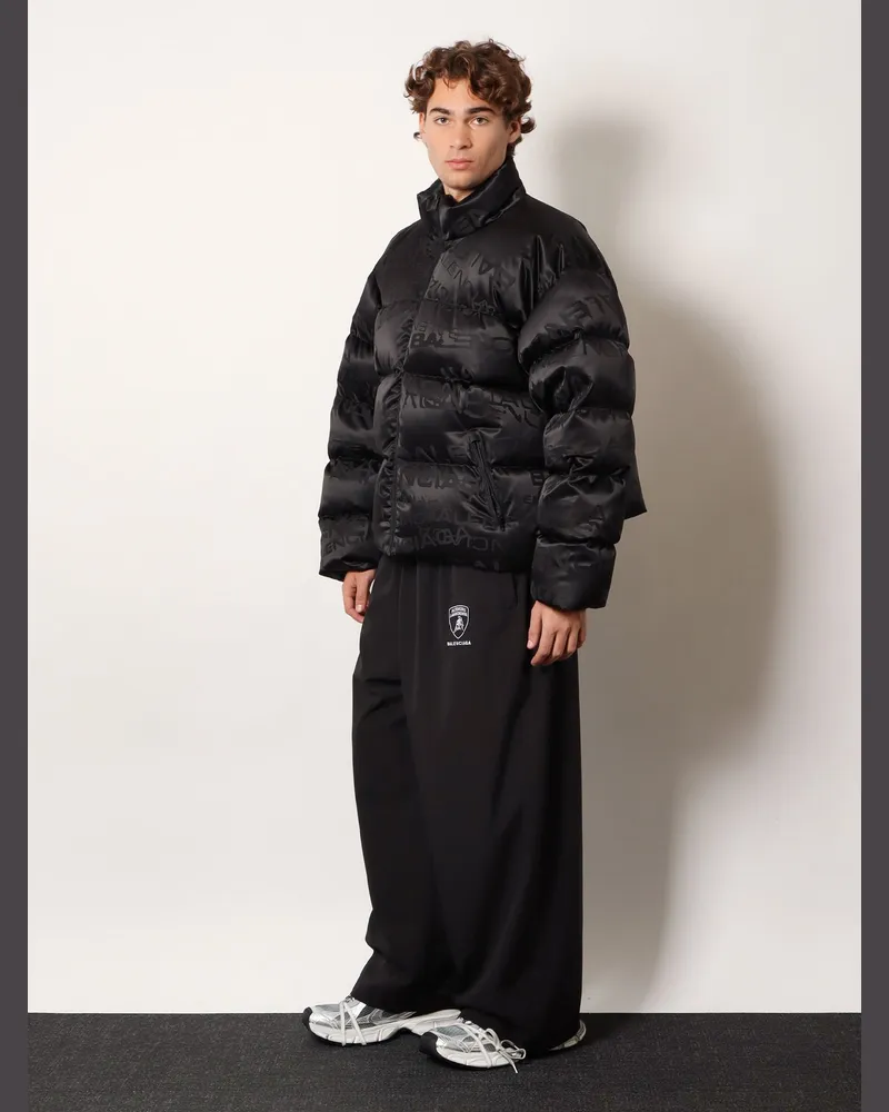 Balenciaga Men's Nylon Down Jacket Black Polyamide Black