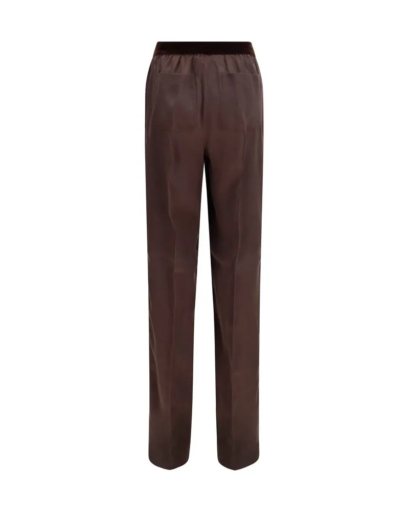Tom Ford Women's Brown Silk Casual Pants Brown