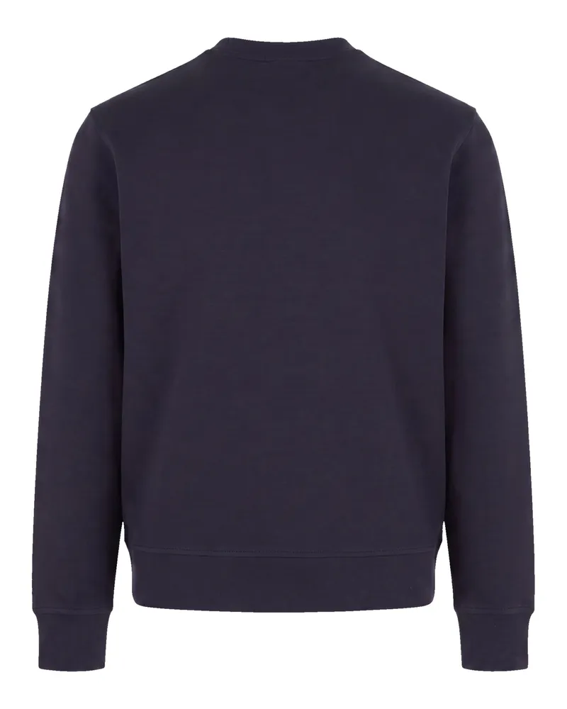 Emporio Armani Logo-Embroidered Cotton Blend Sweatshirt — Blue Blue