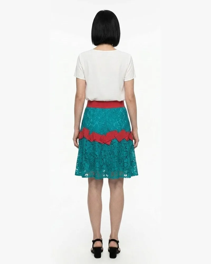 Dolce & Gabbana Women Pink Elastane Skirt Teal