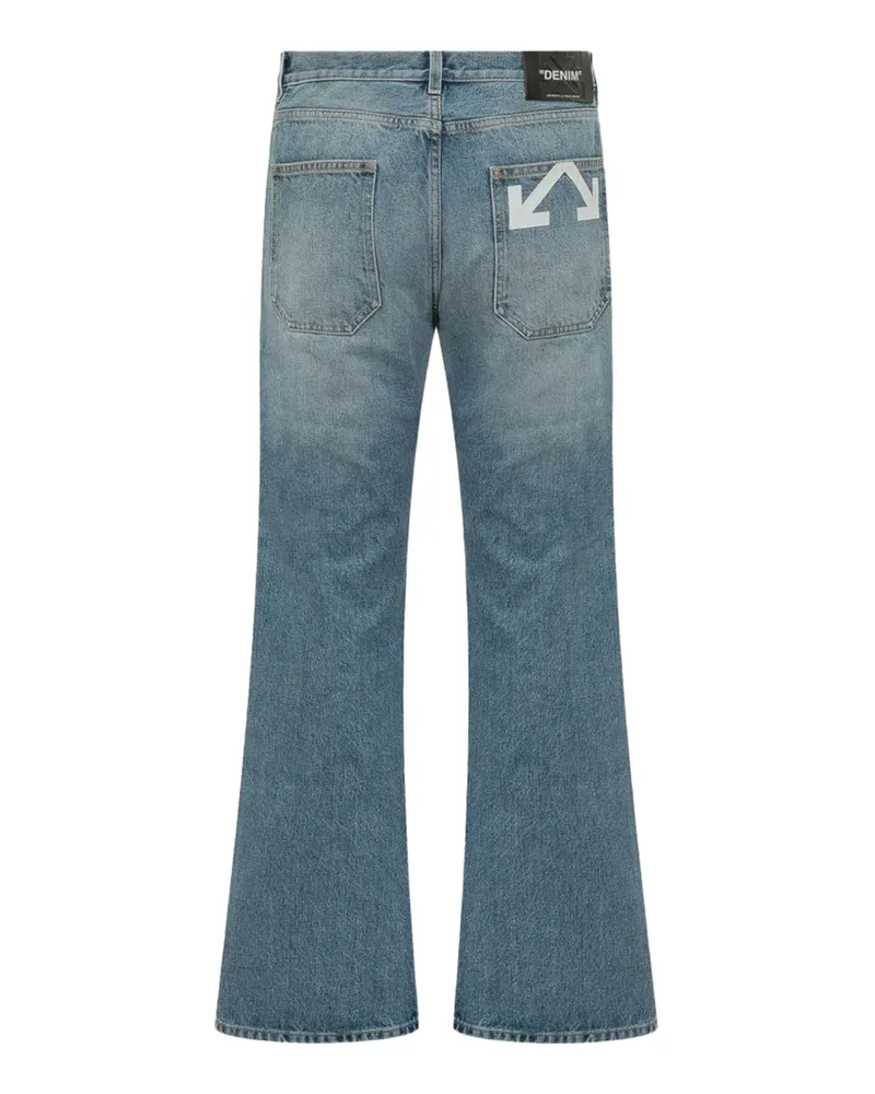 OFF-WHITE Men's Jeans Half Arrow Slim Light Medium Blue Woven Denim Blue