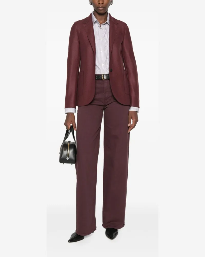 Harris Wharf London Wool Single-Breasted Blazer — Burgundy Burgundy