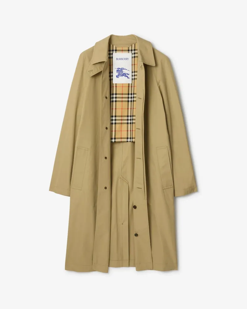 Burberry Cotton-Blend Trench Coat — Beige Beige