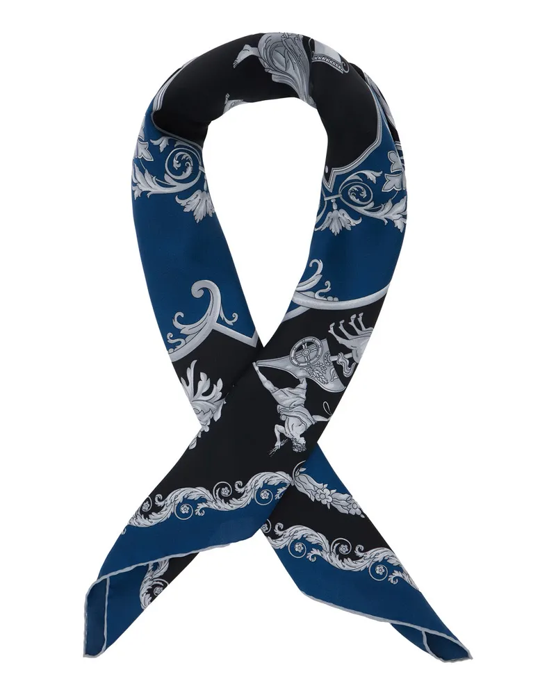 Versace Baroque Silk Scarf — Blue Blue