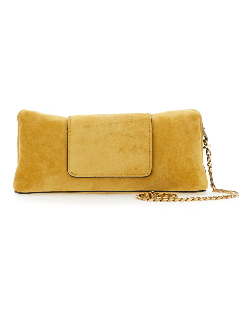 Versace Women's Shoulder Bag Suede Yellow Lamb Yellow