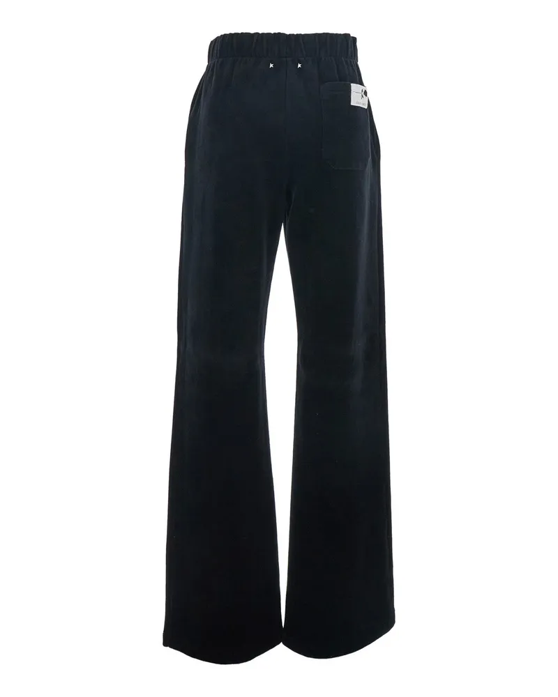 Golden Goose Women's Black Jogger Pants With Elastic Waistband Cotton Trousers Black