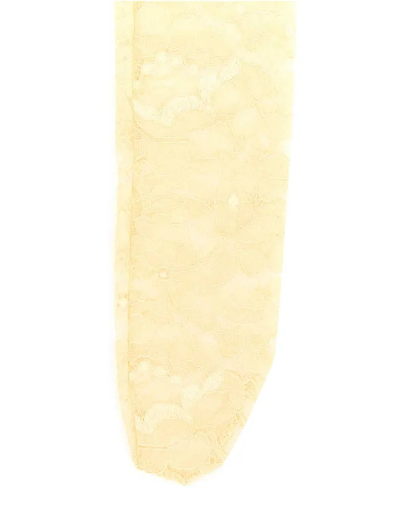Valentino Garavani Women's Cream Stretch Lace Socks Betulla Calze Beige