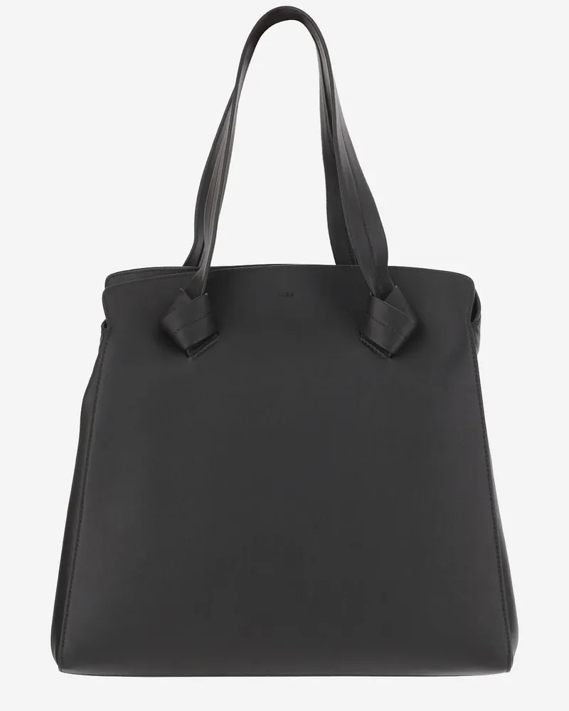 Jil Sander Women's Calfskin Knot Tote Bag Black Shoulder Black