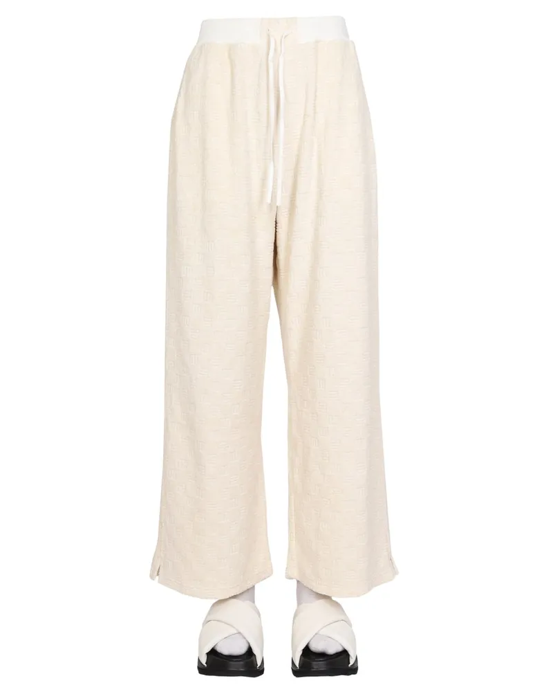 AMBUSH Monogram Cotton Trousers — White White