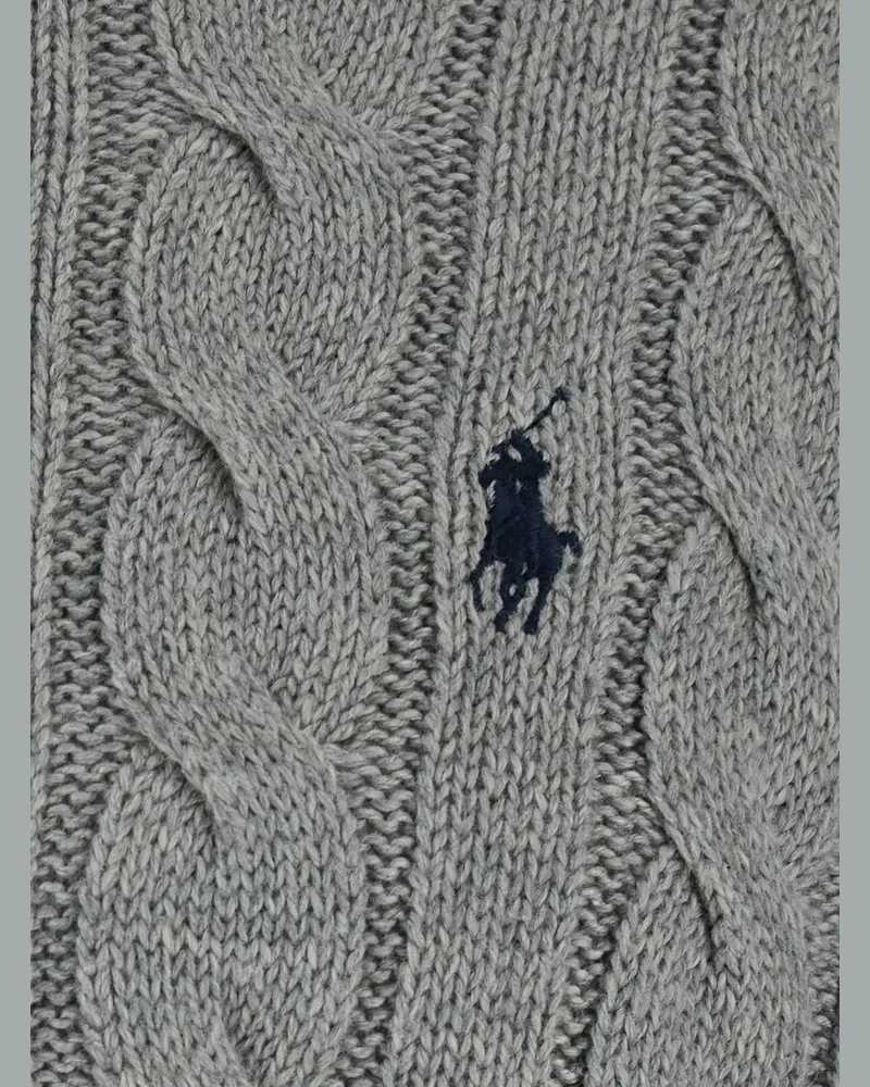 Ralph Lauren Cable-Knit Crewneck Sweater — Gray Gray