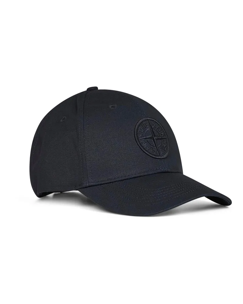 Stone Island Men's Baseball Cap Cotton Rep Black Hat Black