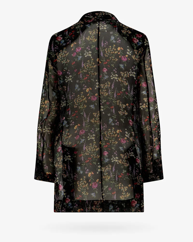 Max Mara Women's Silk Blazer Floral Print Black Blazers Jacket Black