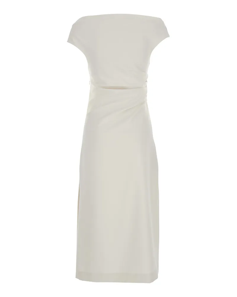 P.A.R.O.S.H. Women's Long Dress With Square Neckline, White Polyester White