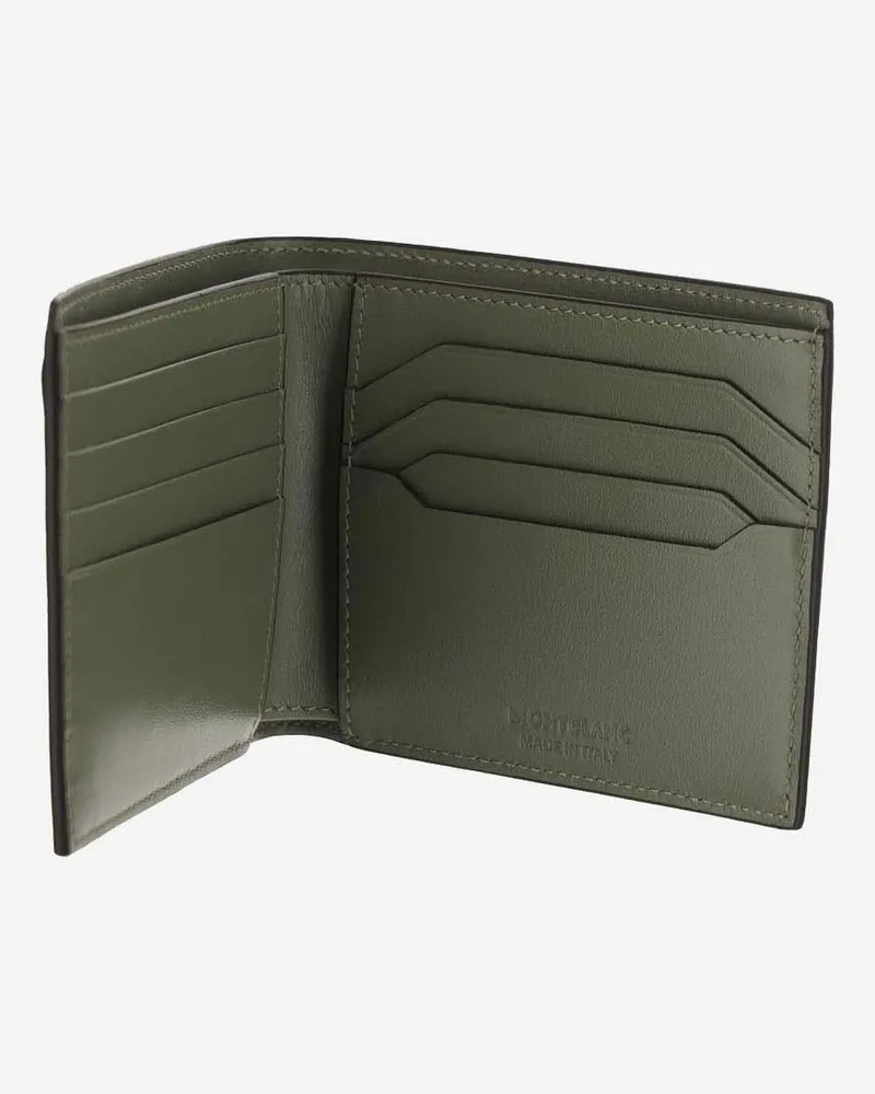 Montblanc Men's Wallet With 8 Compartments Clay Vitello & Cardholders Green