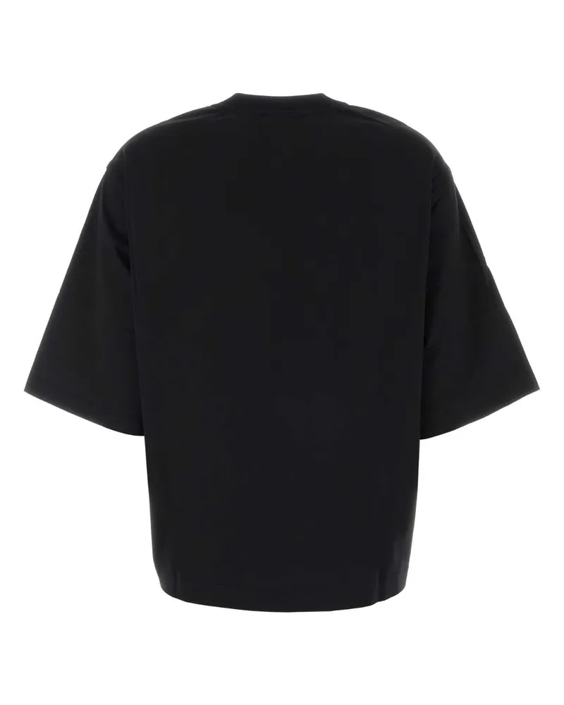 Dolce & Gabbana Women's Foulard T-Shirt Black Exterior Cotton Silk Black