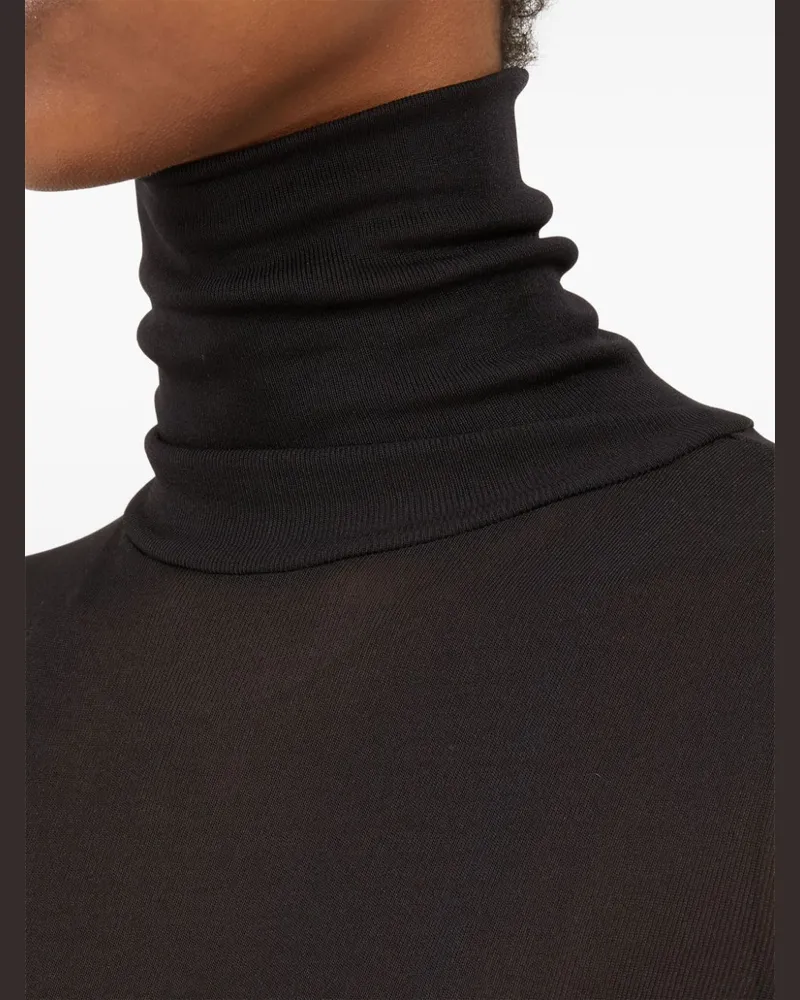 Maison Margiela High-Neck Fitted Bodysuit — Black Black