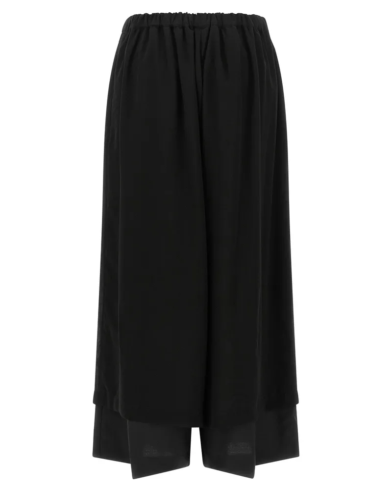 Comme des Garçons Layered-Hem Wool Trousers — Black Black