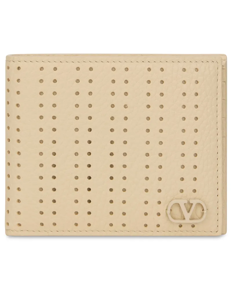 Valentino Garavani Men's Wallet Wheat Calfskin & Cardholders Beige