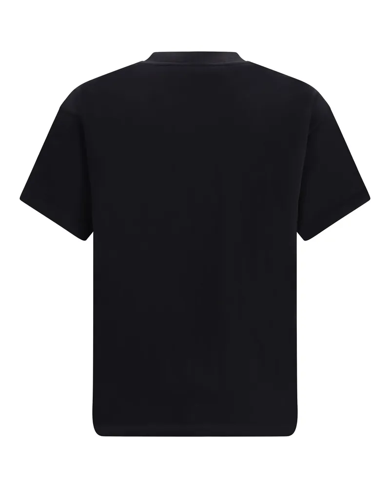 Palm Angels Men Logo Crewneck T-Shirt Black-Off White Cotton T-Shirts And Polos Black