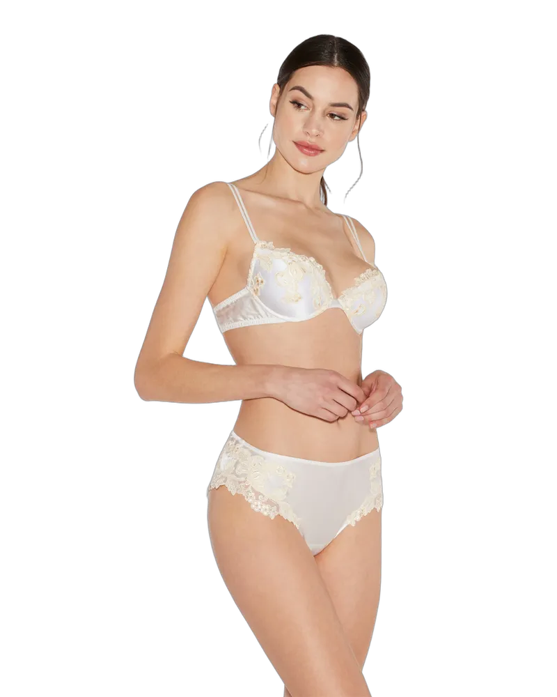 La Perla White Silk Medium Briefs With Frastaglio Cfi0019229 Clothing White