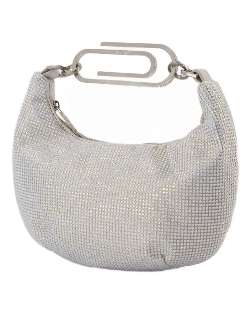 OFF-WHITE Women's Crystal-Embellished Shoulder Bag Silver Others Silver