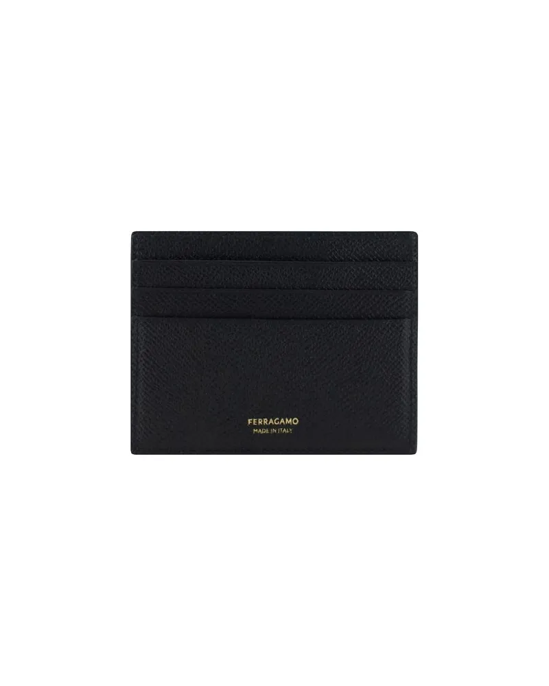 Ferragamo Men's Black Calf Leather Bos Taurus Wallet Black