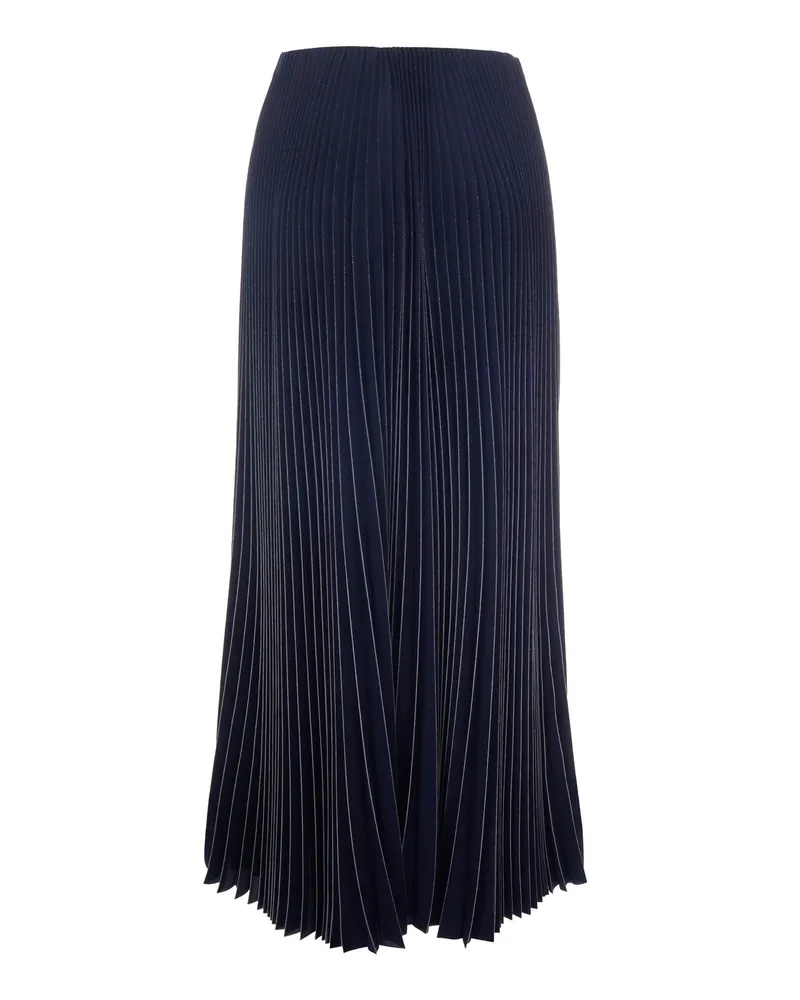 Fabiana Filippi Women's Skirt Pleated Printed Midnight Blue Polyester Navy