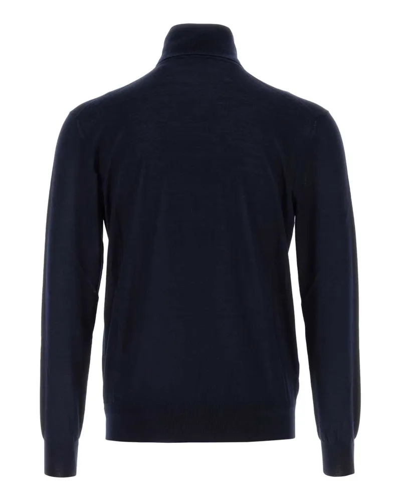 Saint Laurent Men's Navy Blue Cashmere Blend Sweater Bleunuit Exterior: Wool Silk Maglie Navy