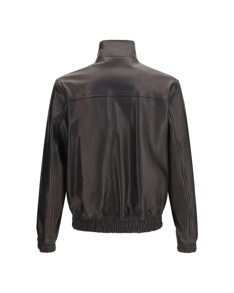 Valentino Garavani Lamb Leather Jacket — Black Black
