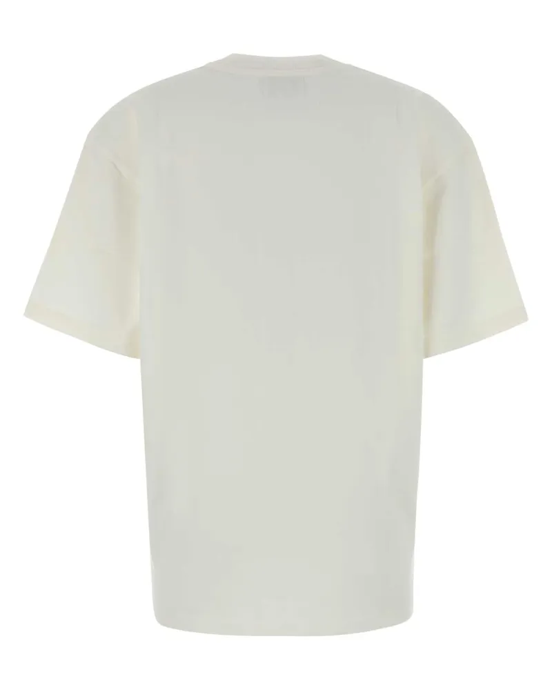Ganni Women's Ivory Cotton Oversize T-Shirt Egret Exterior: Maglie Sweater White