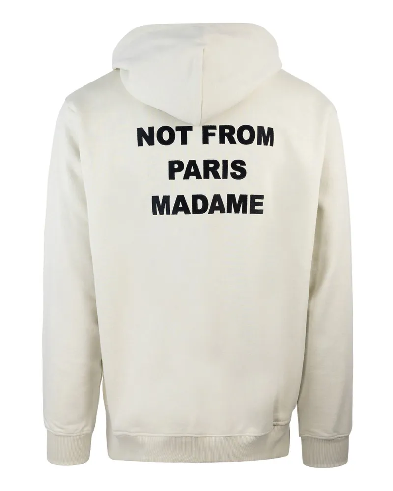 Drôle de Monsieur Men Hooded Sweatshirt Slogan Beige Cotton Sweatshirts Sweater Beige
