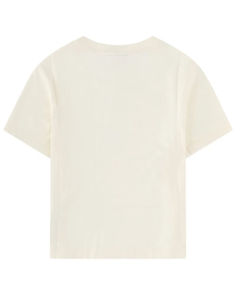 Kitsuné Logo-Embroidered Organic Cotton T-Shirt — Beige Beige