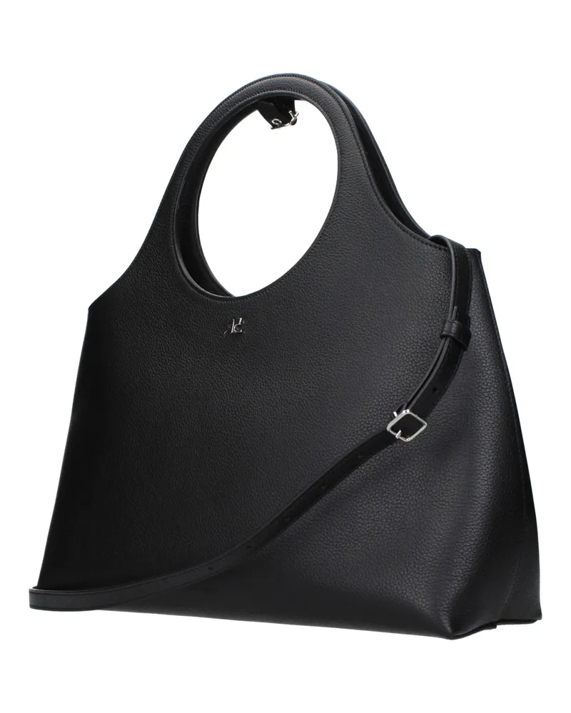 Courrèges Leather Shoulder Bag — Black Black