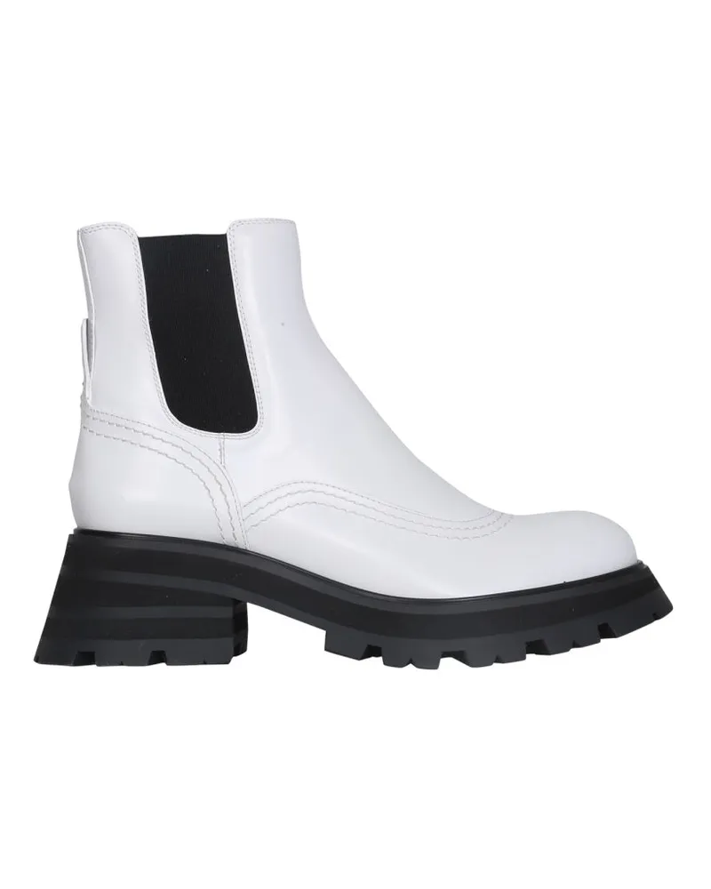 Alexander McQueen Calfskin Chelsea Boots — Ivory Ivory