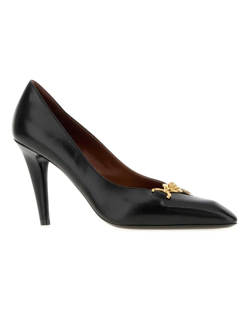 Versace Lambskin Leather Pumps — Black Black