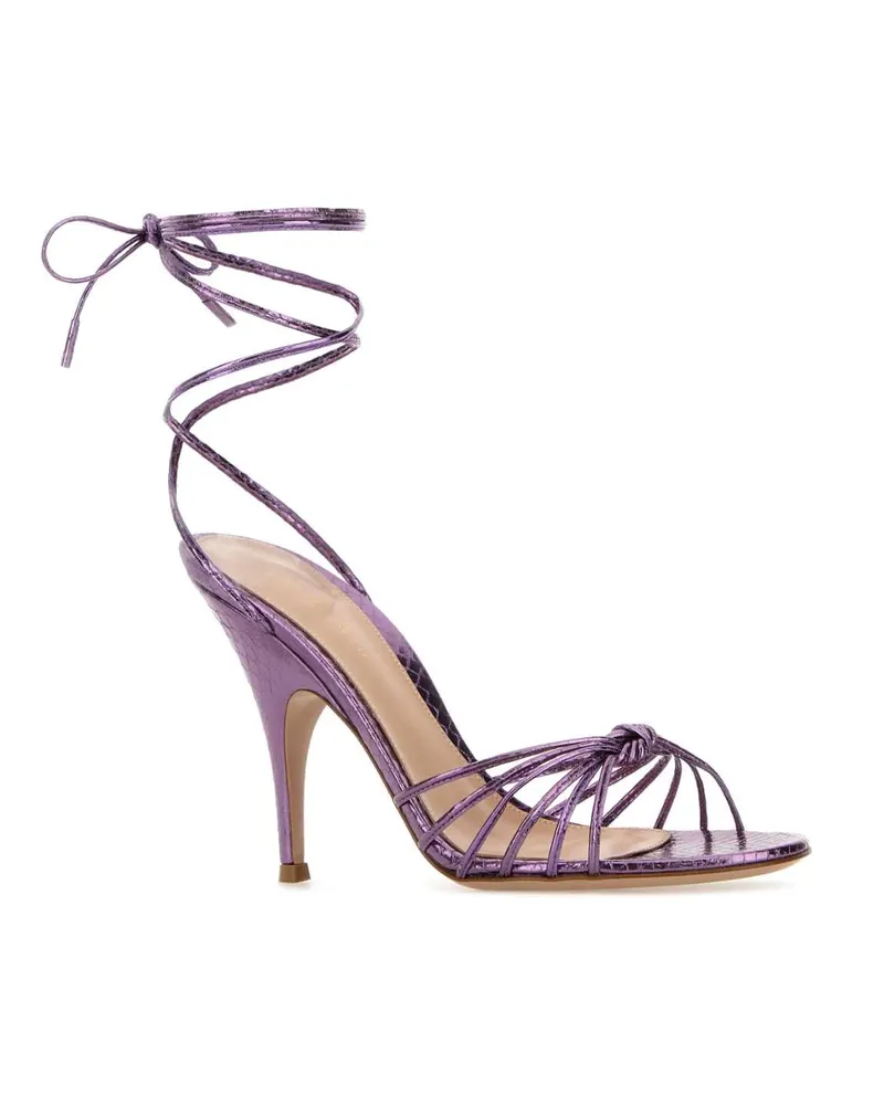 Gianvito Rossi Women's Tacco Sandal Purple Ayer Snakeno Lining Purple